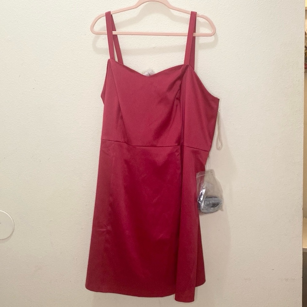 NWT: Pink silky plus size dress